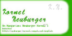 kornel neuburger business card